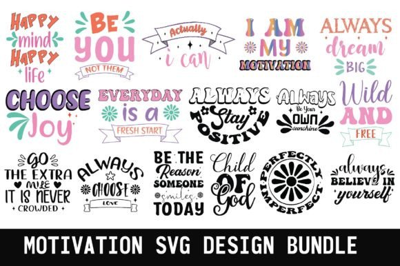 Download MOTIVATION SVG DESIGN BUNDLE - Motivation svg Collection