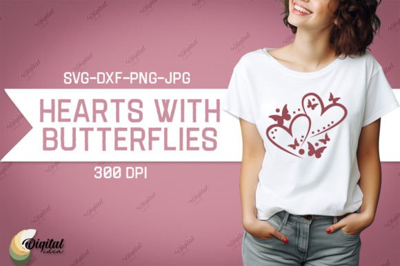 Download Valentine Hearts with Butterflies SVG - Butterflies svg Collection