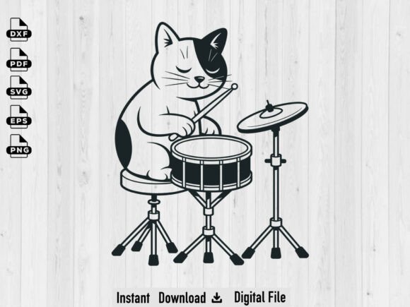 Download Cat Playing Drums SVG, Cricut Cut Files - Cricut cut files Collection